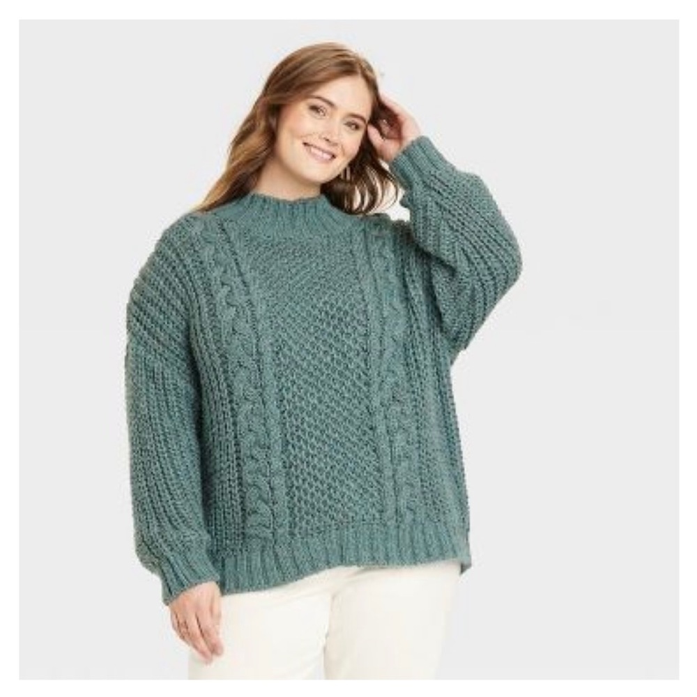 Women's Turtleneck Cable Knit Pullover Sweater - Universal Thread Size XL